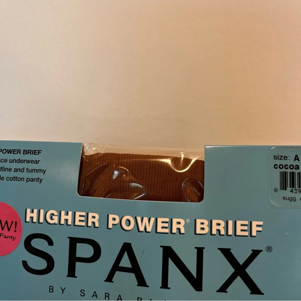 SPANX Women High Waisted Panty Sz A XS S Cocoa Power Brief 234 NEW Cotton Shaper - Picture 3 of 5